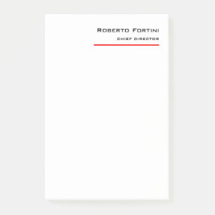 Bloco De Notas Moderno Vermelho Branco Simples Minimalista