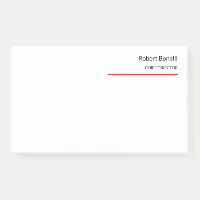 Bloco De Notas Moderno Vermelho Branco Simples Minimalista (Frente)
