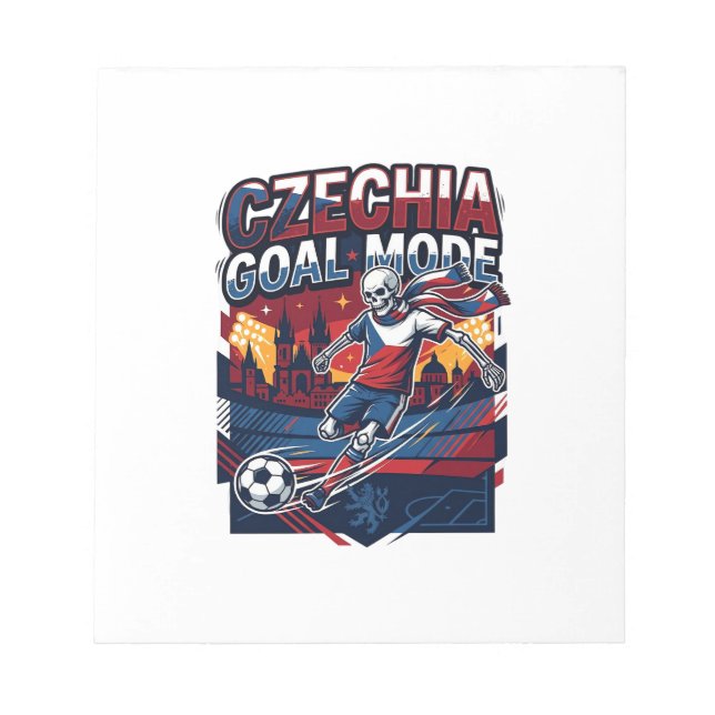 Bloco De Notas Modo de Gol da República Tcheca Esqueleto Striker  (Frente)