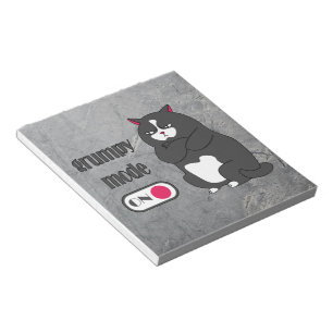 Bloco De Notas Modo rabugento em gato gordo engraçado