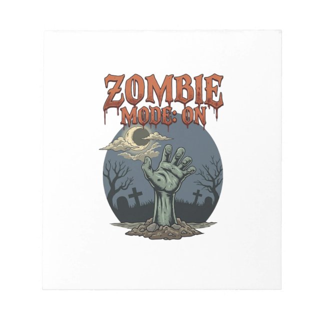 Bloco De Notas Modo Zumbi Halloween Mão Lua Cemitério_1 (Frente)
