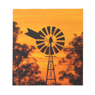 Bloco De Notas Moinho de vento ao pôr do sol, Austrália