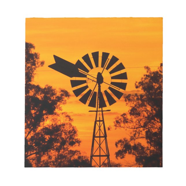 Bloco De Notas Moinho de vento ao pôr do sol, Austrália (Frente)