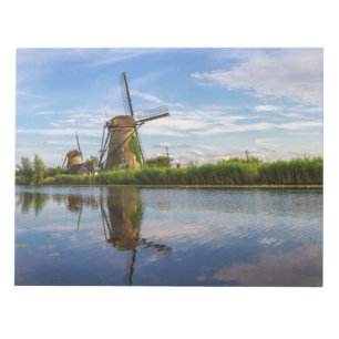 Bloco De Notas Moinhos de vento em Kinderdijk, Holanda, Países B