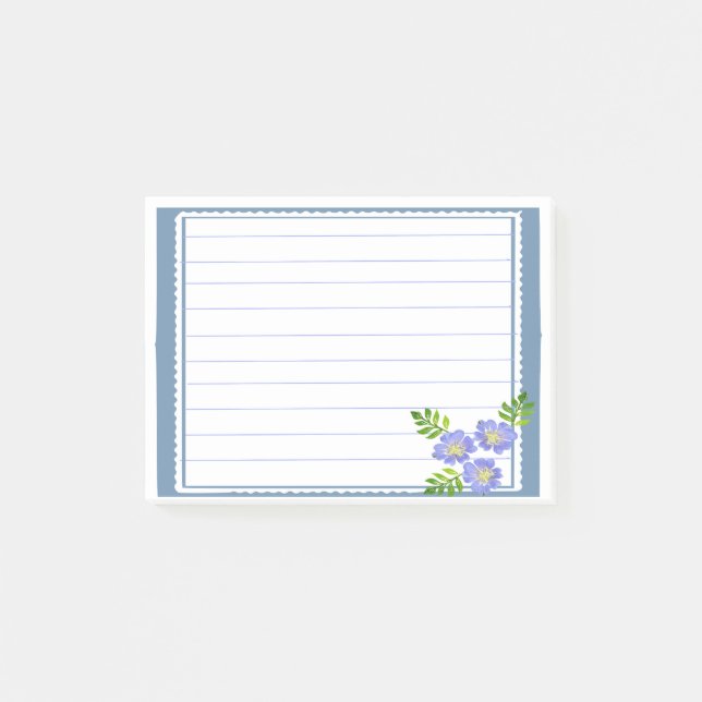Bloco De Notas Moldura com Borda Azul  (Frente)