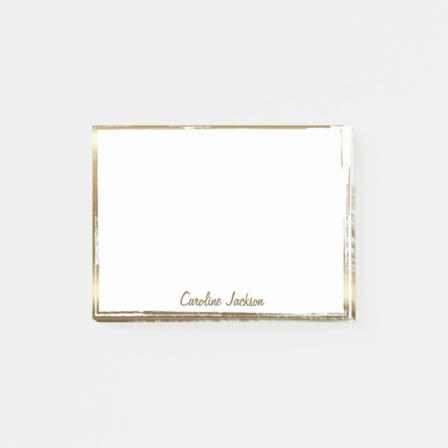 Bloco De Notas Moldura de ouro sofisticada personalizada (Frente)
