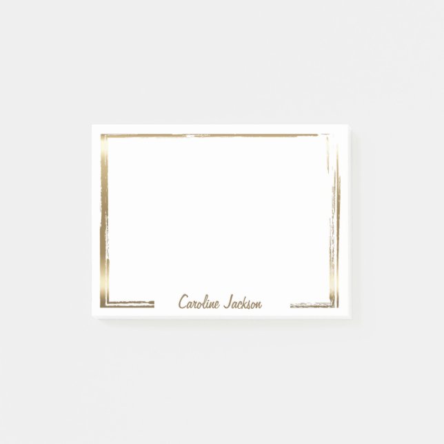 Bloco De Notas Moldura dourada sofisticada personalizada (Frente)