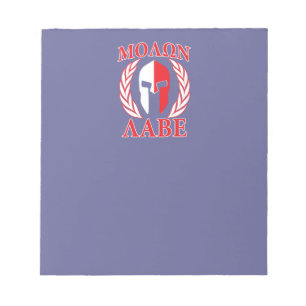 Bloco De Notas Molon Labe Spartan Mask Laurels Marinho Azul