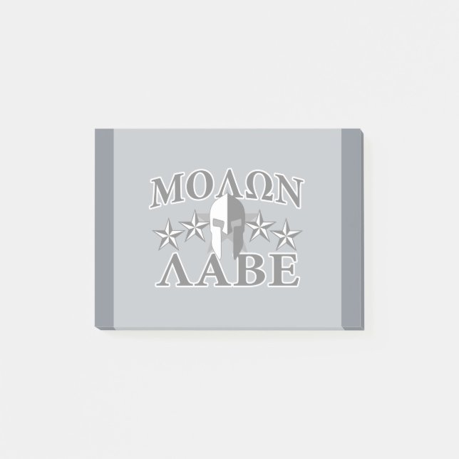 Bloco De Notas Molon Labe Spartan Warrior 5 estrelas Black White (Frente)
