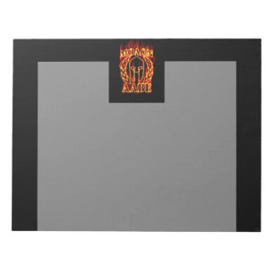 Bloco De Notas Molon Labe Spartan Warrior em Chamas