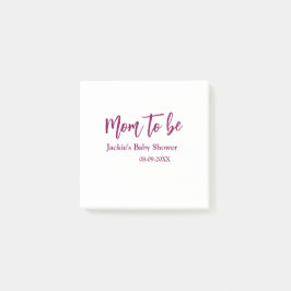 Bloco De Notas Mom to be baby shower name date pink simple minima