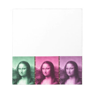 Bloco De Notas Mona Lisa Animal Imprime Púrpura Rosa Verde