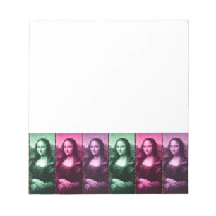 Bloco De Notas Mona Lisa Animal Imprime Púrpura Rosa Verde