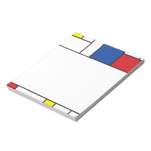 Bloco De Notas Mondrian Minimalist Geometric De Stijl Modern Art