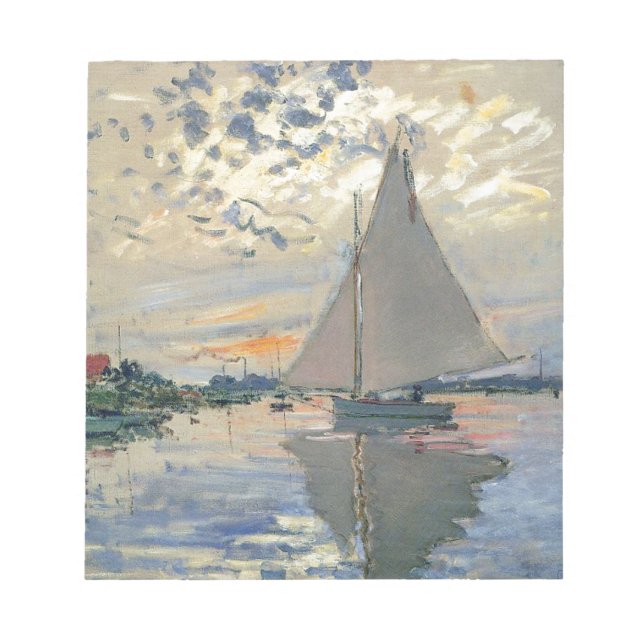 Bloco De Notas Monet Sailboat French Impressionism Classic Art (Frente)