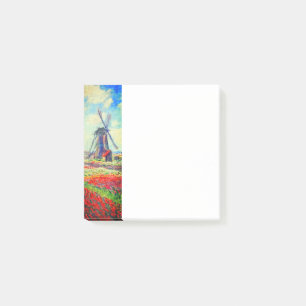 Bloco De Notas Monet Tulips Windmill