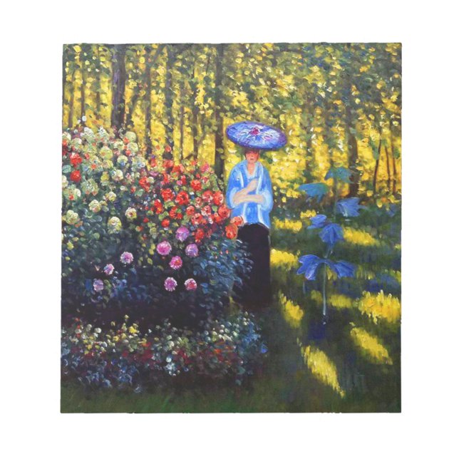 Bloco De Notas Monet Woman com Parasol no Jardim (Frente)
