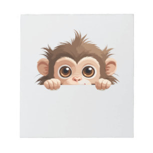 Bloco De Notas Monkey Peeking Bonito Adorável Cartografia De Anim