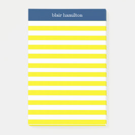 Bloco De Notas Monograma Amarelo Striped