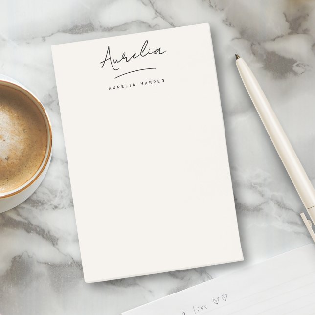 Bloco De Notas Monograma Assinatura Simples Feminina Moderna (Criador carregado)