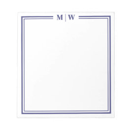 Bloco De Notas Monograma Azul Marinho