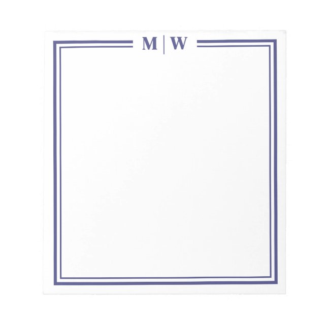 Bloco De Notas Monograma Azul Marinho (Frente)