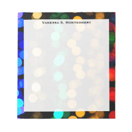 Bloco De Notas Monograma Azul, Verde, Vermelho, Dourado Abstrato 