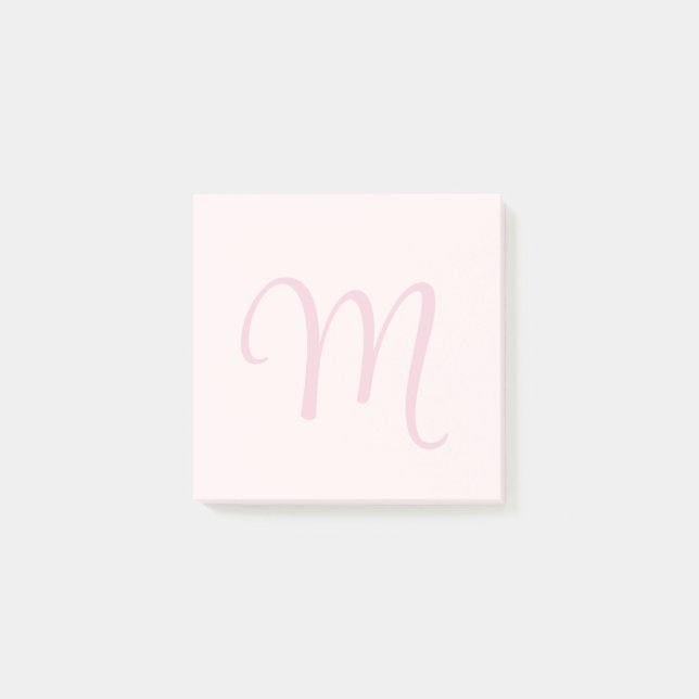 Bloco De Notas Monograma Blush Rosa Moderno Minimalista Feminina (Frente)