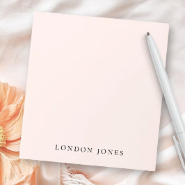 Bloco De Notas Monograma Blush Rosa Moderno Minimalista Feminina