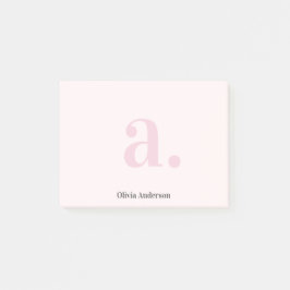 Bloco De Notas Monograma Blush Rosa Moderno Minimalista Feminina
