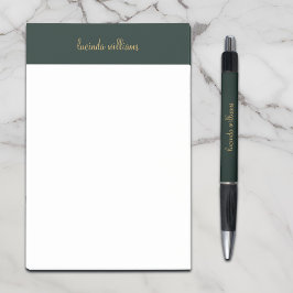 Bloco De Notas Monograma bonito de Dourado Carvões e Chic