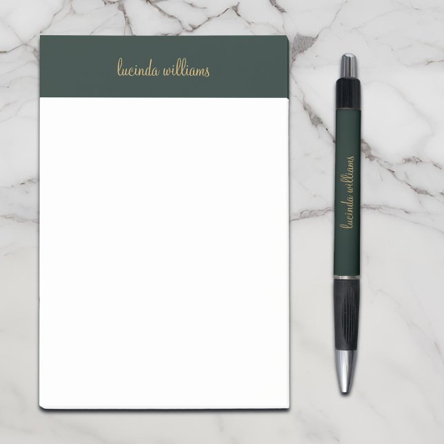 Bloco De Notas Monograma bonito de Dourado Carvões e Chic (Criador carregado)