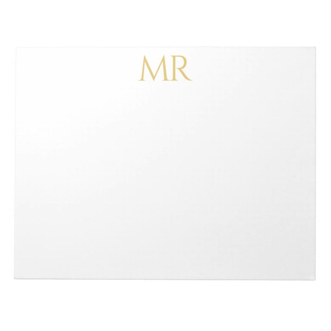 Bloco De Notas Monograma Clássico Profissional Minimalista Simple (Frente)