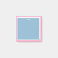 Monograma com Bordas Rosa Azul