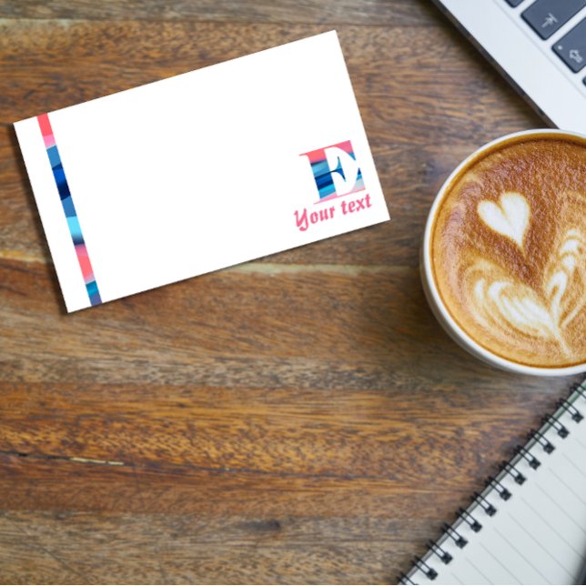 Bloco De Notas Monograma - coral azul - letra E notas (Criador carregado)