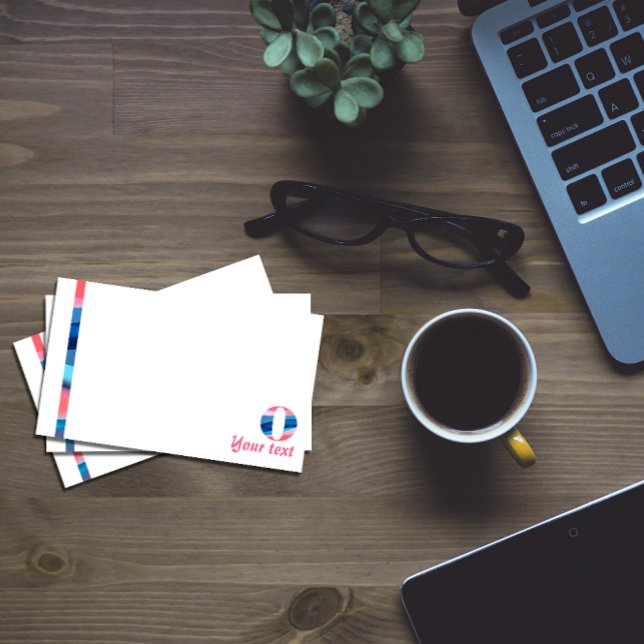 Bloco De Notas Monograma - coral azul - letra O notas (Criador carregado)