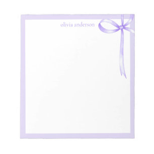 Bloco De Notas Monograma de Arco Roxo Mínimo Elegante