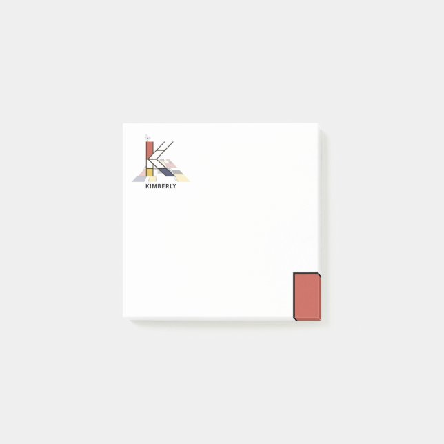 Bloco De Notas Monograma de Arte Moderna. Letra K (Frente)