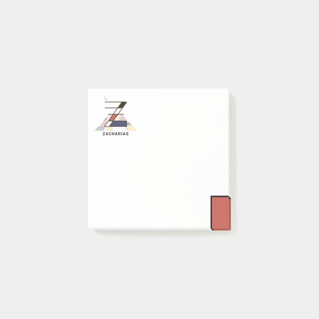 Bloco De Notas Monograma de Arte Moderna. Letra Z (Frente)