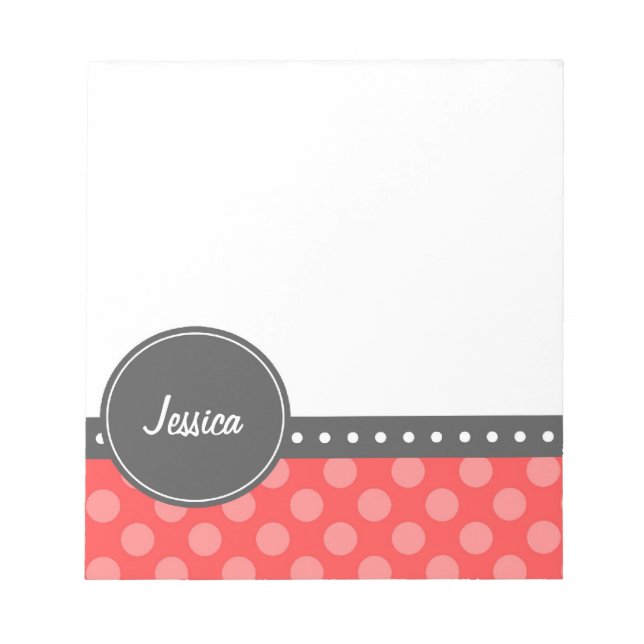 Bloco De Notas Monograma de bolinhas (Frente)