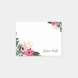 Bloco De Notas Monograma de Borda Floral Chic