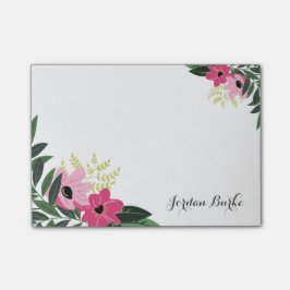 Bloco De Notas Monograma de Borda Floral Chic