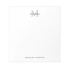 Bloco De Notas Monograma de Caligrafia com Script Minimalista de 