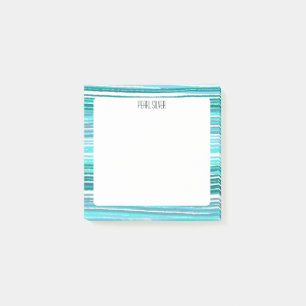Bloco De Notas Monograma de Chic PERSONALIZADO com Strips Azul Pe