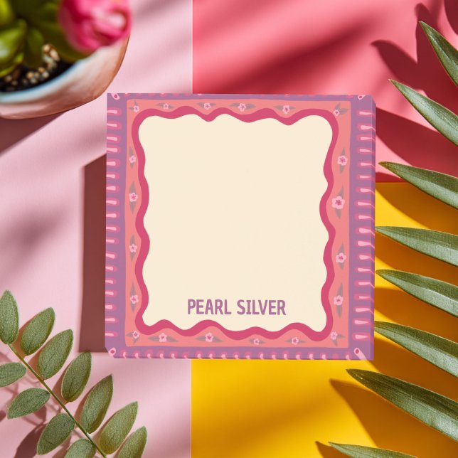 Bloco De Notas Monograma de Chic Personalizado de Boho Colorido (Colorful Boho CUSTOM Chic Monogram Personalized Post-it Notes
)