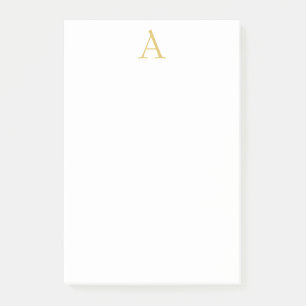Bloco De Notas Monograma de cor Dourada personalizado