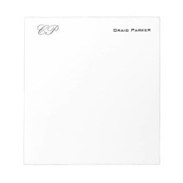 Bloco De Notas Monograma de Letra à Mão Profissional Simples