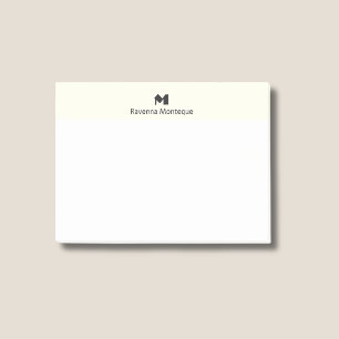 Bloco De Notas Monograma de Letra de Nome Personalizado Ivory Mod