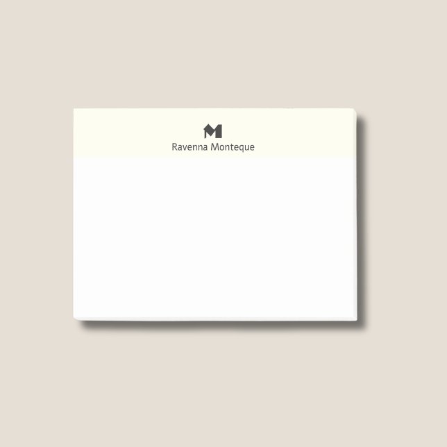Bloco De Notas Monograma de Letra de Nome Personalizado Ivory Mod (Criador carregado)