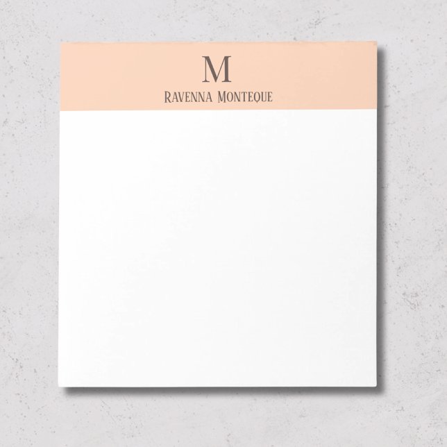 Bloco De Notas Monograma de Letra de Nome Personalizado Minimalis (Criador carregado)